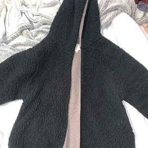 Silence & Noise fur/ teddy bear coat with hood